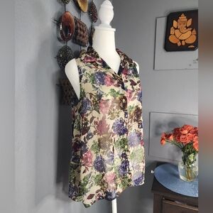 LOVELY DAY/  semi-transparent blouse/ M